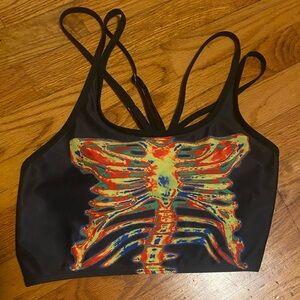 Skeleton crop top tank top
